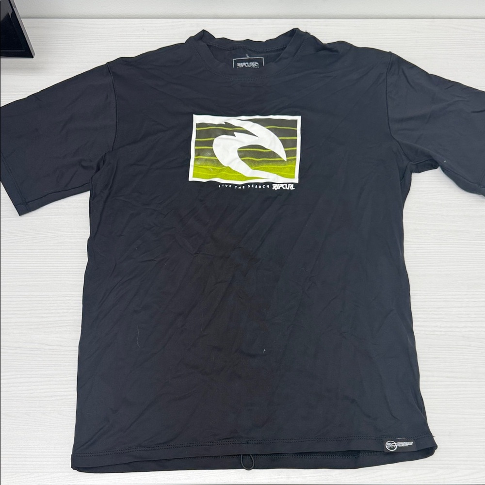 Rip Curl Black and Green Wave Tee